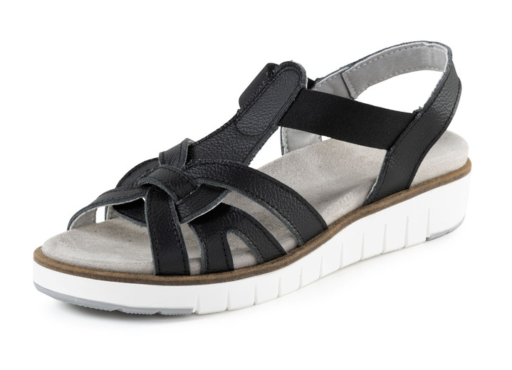 Sandalen & slippers - ELENA EDEN sandaal met praktische elastische bandages, in Größe 036 bis 042, in Farbe ZWART Ansicht 1