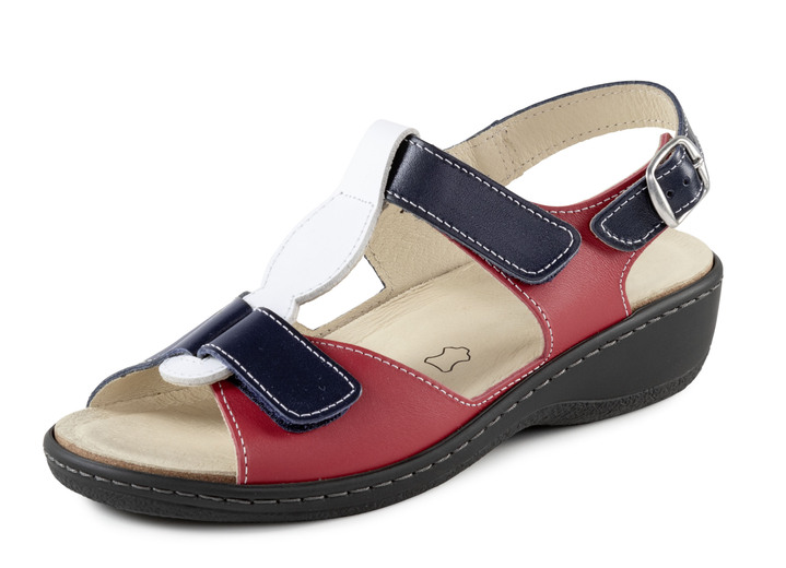 Sandalen & slippers - ELENA EDEN sandaal gemaakt van nappaleer, in Größe 036 bis 043, in Farbe ROT-BLAU-WEISS Ansicht 1