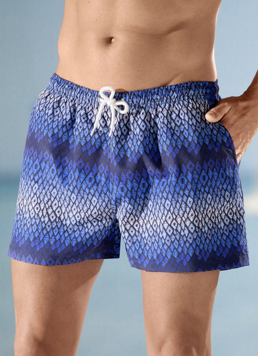 Zwemshorts - Zwemshort met all-over design, microvezel, in Größe 004 bis 012, in Farbe KONINGSBLAUW-MEERKLEURIG