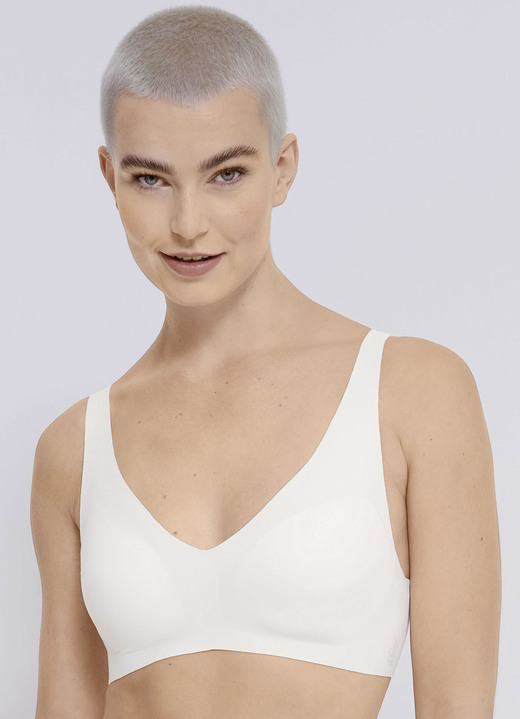 - Sloggi ZERO Feel bh met extra platte randen, in Größe L bis XL, in Farbe ECRU Ansicht 1