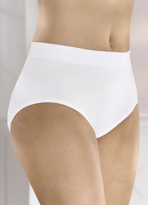 - Set van vijf slips met een comfortabele, elastische tailleband, in Größe 038 bis 054, in Farbe WIT