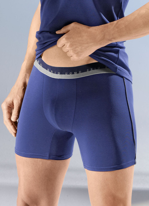 Pants & boxershorts - Set van vier broeken, effen, met elastische tailleband, in Größe 005 bis 011, in Farbe 2X BLAUW, 2X ANTRACIET Ansicht 1