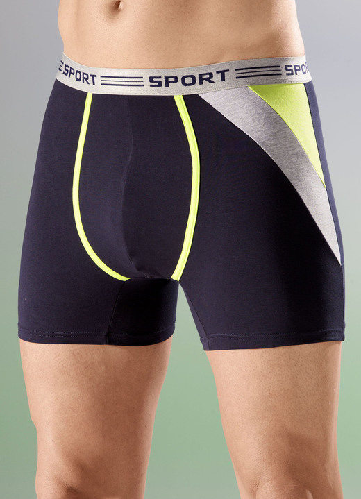 Pants & boxershorts - Set van vier broeken met elastische tailleband, in Größe 005 bis 011, in Farbe 2X MARINEKLEURIG, 2X UNI NAVY