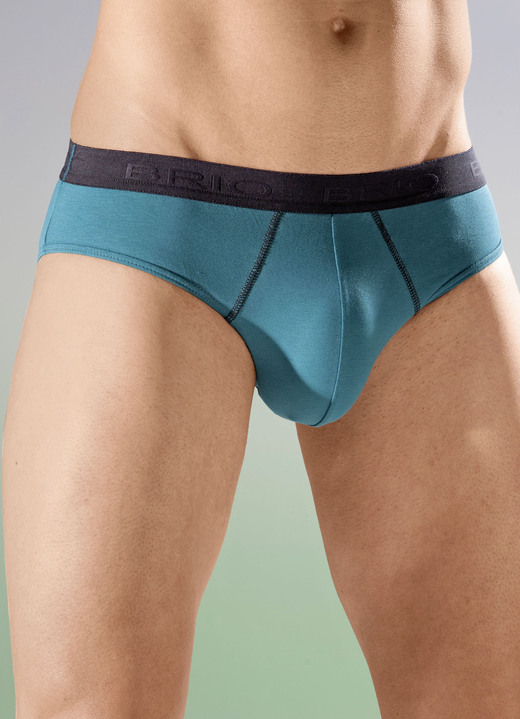 Slips & broeken - Set van drie slips met elastische tailleband, in Größe 004 bis 010, in Farbe 2X BENZINE, 1X MARINE