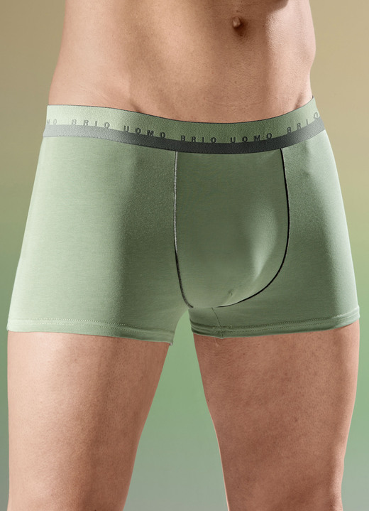 Pants & boxershorts - Set van vier broeken met elastische tailleband, in Größe 004 bis 011, in Farbe 2X SALBEIGRÜN, 2X BLAU