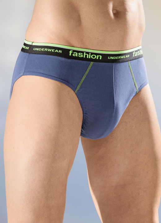 Slips & broeken - Set van vier slips met elastische tailleband, in Größe 004 bis 010, in Farbe 2X JEANSBLAU, 2X MARINE