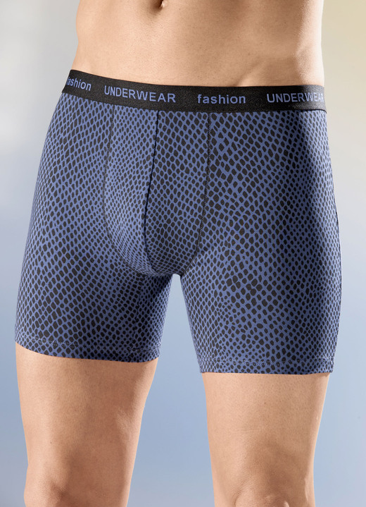 Pants & boxershorts - Set van drie broeken met elastische tailleband, in Größe 005 bis 011, in Farbe 2X JEANSBLAU-SCHWARZ, 1X UNI SCHWARZ