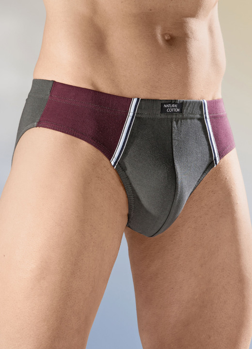 Slips & onderbroeken - Set van vier slips met inzetstukken, in Größe 3XL (9) bis XXL (8), in Farbe 2X ANTHRAZIT-BORDEAUX, 2X SCHWARZ-BLAU