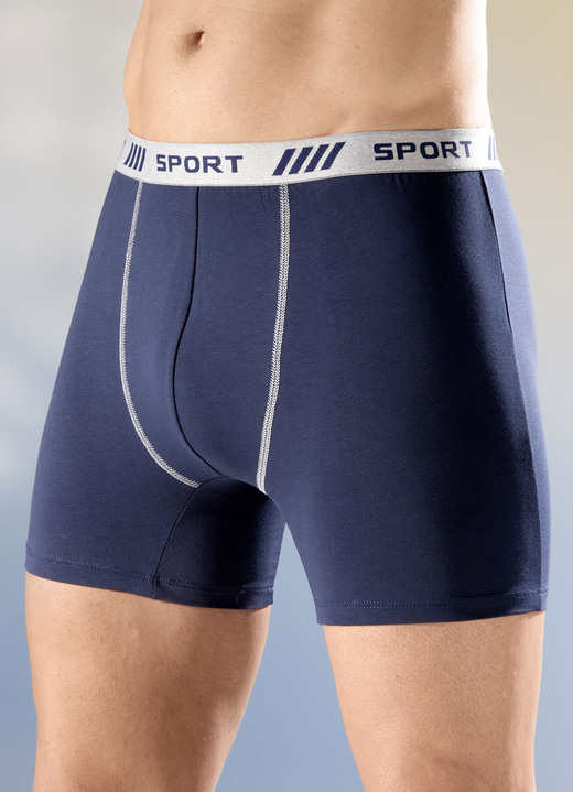 - Set van vier broeken met elastische tailleband, in Größe 005 bis 011, in Farbe 2x MARINE, 2X ZWART