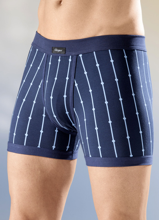 - Set van vier onderbroeken met zachte tailleband, in Größe 005 bis 011, in Farbe 2X MARINEBLAUW, 2X GROENGRIJS