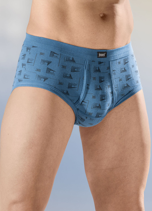 - Set van vier slips van fijne ribstof met all-over patroon, in Größe 005 bis 014, in Farbe 2X SMARAGD, 2X MARINE