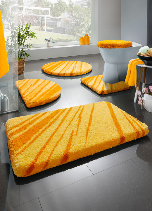 Badmatten - Badmattenset van Kleine Wolke, in Größe 100 (Matje, halfrond 50/80 cm) bis 112 (Toiletdekselafdekking 47/50 cm), in Farbe GEEL Ansicht 1