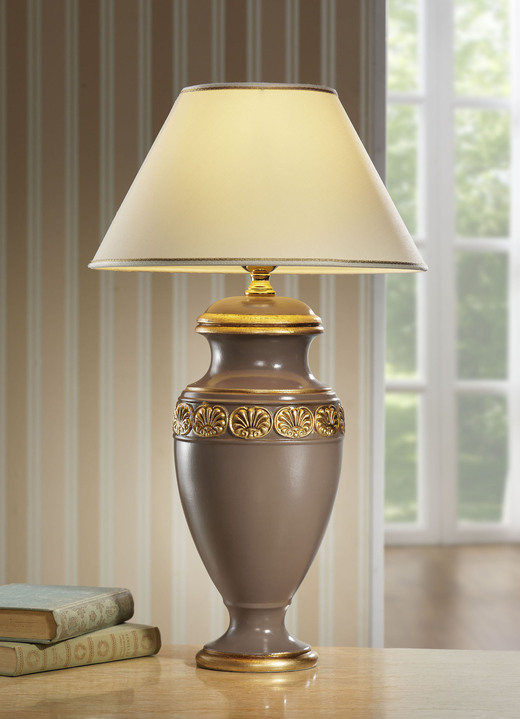 Tafellampen - Tafellamp gemaakt van Italiaans keramiek, in Farbe BRAUN-GOLD Ansicht 1