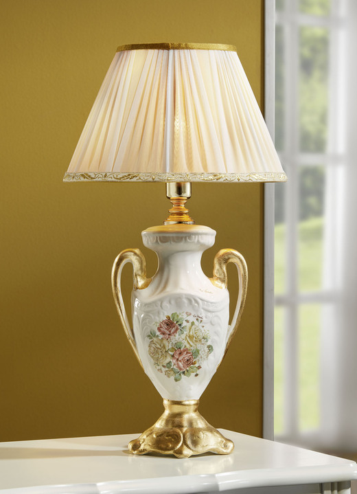 Tafellampen - Tafellamp met echt bladgoud, in Farbe CREME-GOLD