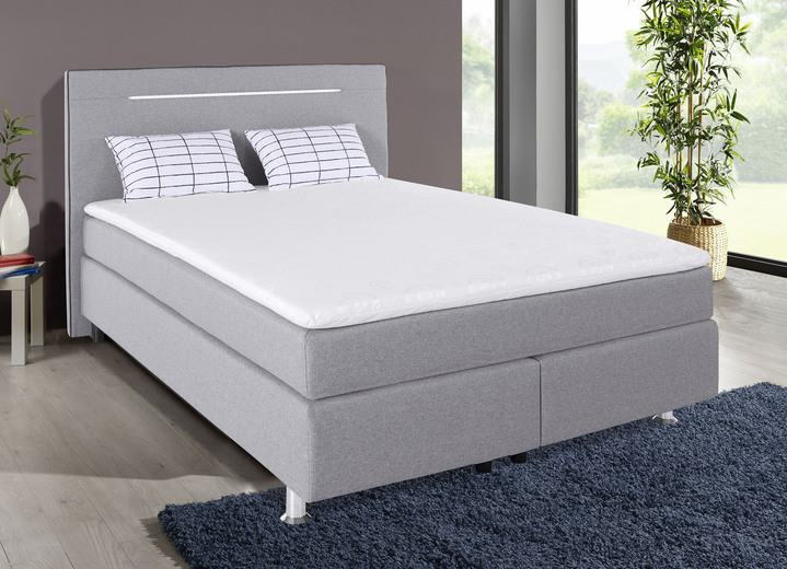 Boxspringbedden - Boxspringbed met ledverlichting, in Farbe GRAU Ansicht 1