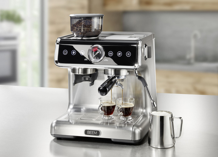 Koffie- & espressoapparaten - BEEM espressomachine met hoogwaardige molen, in Farbe ROESTVRIJ STAAL