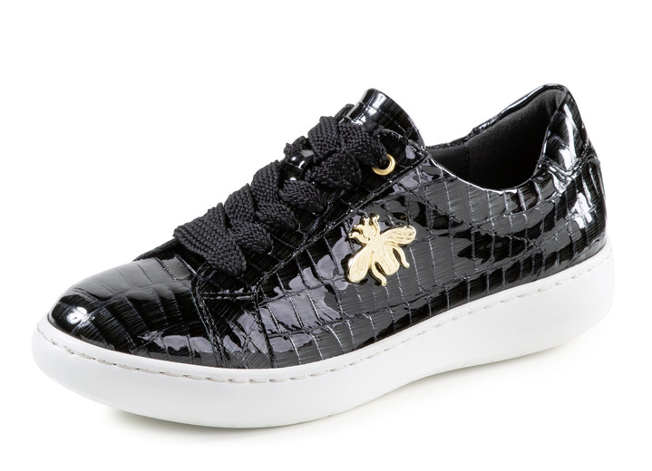Instappers & veterschoenen - ELENA EDEN sneakers gemaakt van lakleer met elegante metalen sieraden, in Größe 036 bis 042, in Farbe SCHWARZ Ansicht 1