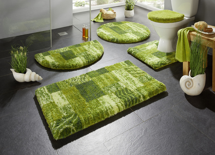 Badmatten - Superzachte badmatten van Grund, in Größe 100 (Matje, halfrond 50/80 cm) bis 112 (Toiletdekselafdekking 47/50 cm), in Farbe GROEN Ansicht 1