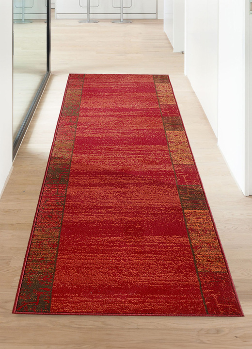 Tapijten - Slijtvaste loper op maat, in Größe 101 (Loper, 60 cm breed) bis 106 (Loper, 100 cm breed), in Farbe ROOD Ansicht 1