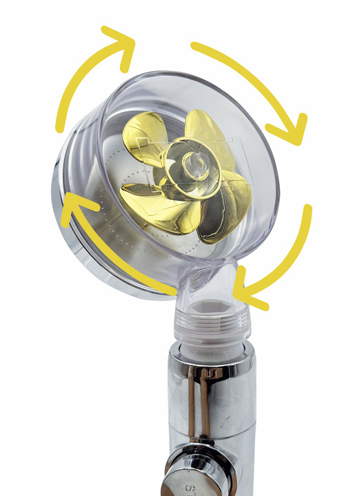 Badkamer-accessories - Aquadon EcoTornado douchekop met ingenieus turbine-effect, in Farbe GOLD Ansicht 1
