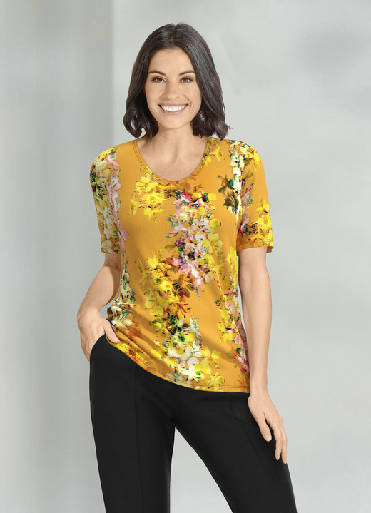 Shirts - Shirt met ronde hals, in Größe L (44/46) bis XXL (52/54), in Farbe GEELKLEURIG