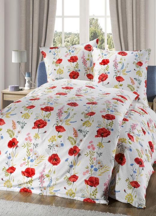 Beddengoed - Beddengoedset, in Größe 112 (80/80 cm + 135/200 cm) bis 115 (80/80 cm + 155/220 cm), in Farbe ROT Ansicht 1