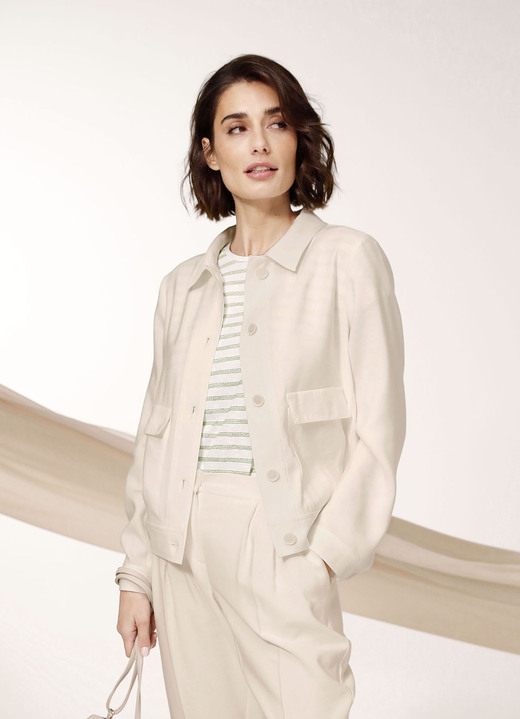 Blazer - Linnen-look blazer, in Größe 038 bis 052, in Farbe SAND Ansicht 1
