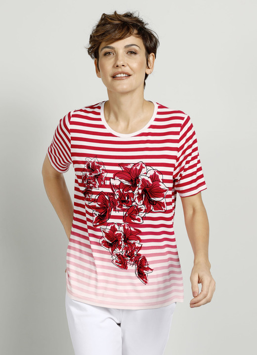 Korte mouw - Shirt met geplaatst printmotief, in Größe 038 bis 052, in Farbe ROOD-ZWART-WIT Ansicht 1