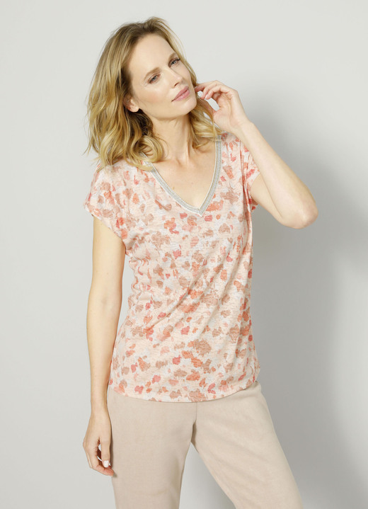 Shirts - Overhemd met decoratief lint, in Größe 038 bis 052, in Farbe PERZIK-ABRIKOOS Ansicht 1