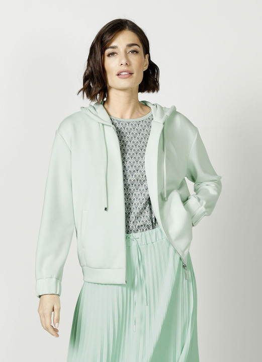 SALE - Sweatjack met capuchon, in Größe 038 bis 052, in Farbe MINT Ansicht 1