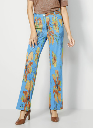 Broek met expressief dessin