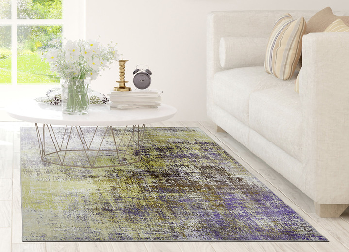 Modern - Combinatiesterke bruggen en tapijten met vlakke pool, in Größe 113 (vloerkleed, 80 x 150 cm) bis 282 (Tapijt, 200 x 290 cm), in Farbe GRÜN-LILA Ansicht 1