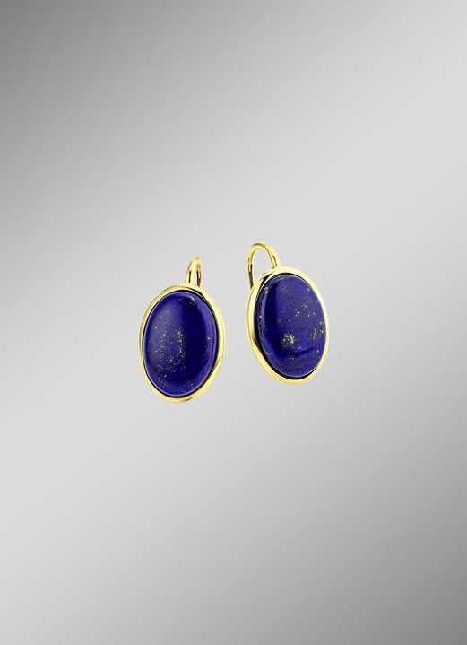 Oorbellen - Vergulde oorbellen met lapis lazuli, in Farbe  Ansicht 1