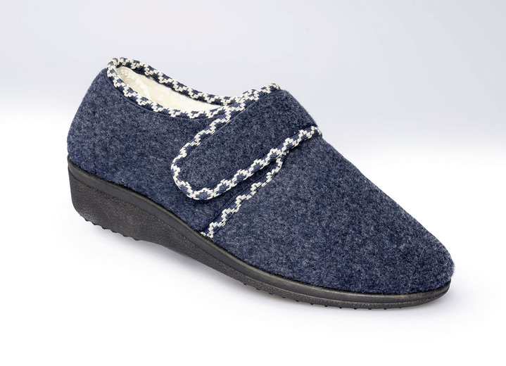 Huisschoenen - Gezellige pantoffels met zachte voering, in Größe 036 bis 042, in Farbe MARINE Ansicht 1