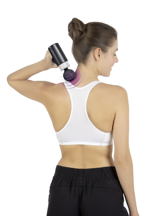 Massage - Massageapparaat Mini-Gun, 5 stuks, in Farbe SCHWARZ-SILBER Ansicht 1