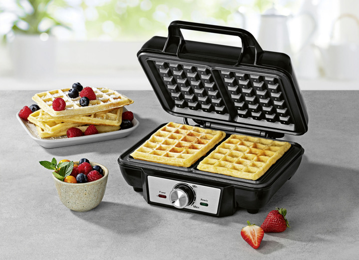 Bakken - Wafelijzer voor Belgische wafels, in Farbe SCHWARZ-SILBER