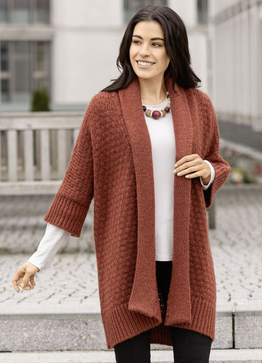 Gebreide jasjes - Lang vest Gebreide jasjes - Lang vest, in Größe L(44/46) bis XXL(52/54), in Farbe TERRA GEVLEKT