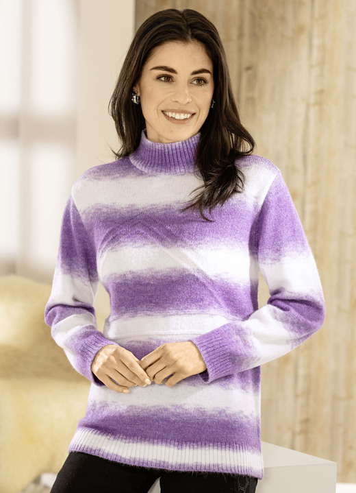 Lange mouw - Trui met kleurverloop, in Größe L(44/46) bis XS (32/34), in Farbe LILAC ECRU Ansicht 1