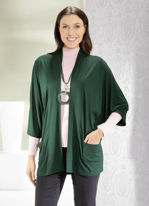 Shirts - Shirtjasje zonder sluiting in 2 kleuren, in Größe 038 bis 050, in Farbe GROEN Ansicht 1