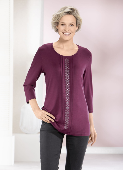 3/4-mouw - Shirt met bies in 2 kleuren, in Größe 038 bis 056, in Farbe BES Ansicht 1