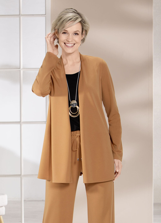 Shirtjasjes - Shirtjasje in een sluitingloze uitvoering in 4 kleuren, in Größe 038 bis 054, in Farbe CAMEL Ansicht 1