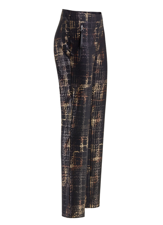 Broeken met elastische band - Broek met aangesneden band, in Größe 036 bis 052, in Farbe SCHWARZ-KUPFERFARBEN Ansicht 1