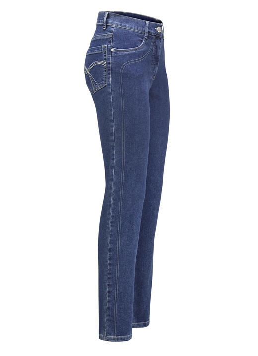 Broek met knoop- en ritssluiting - Powerstretch-jeans, in Größe 017 bis 092, in Farbe DUNKELBLAU Ansicht 1
