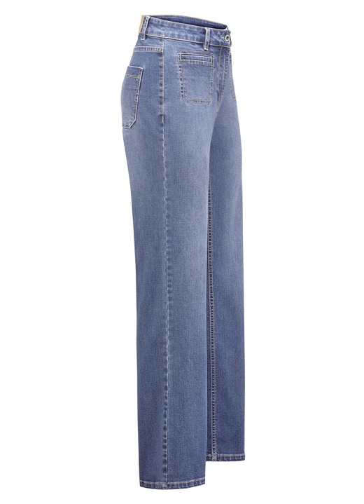 Broek met knoop- en ritssluiting - Jeans met modieuze zakken aan de voorkant Broek met knoop- en ritssluiting - Jeans met modieuze zakken aan de voorkant, in Größe 017 bis 050, in Farbe JEANSBLAU