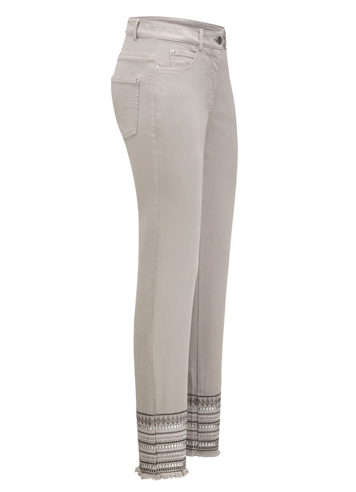 Broeken - Broek met uitgebreide borduursels in etnische stijl, in Größe 017 bis 050, in Farbe GRAU Ansicht 1