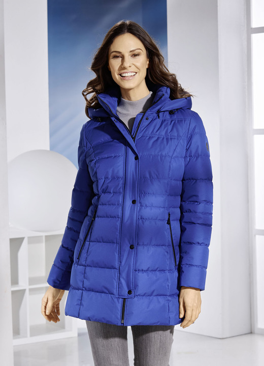 Kort - Functioneel jack met afneembare capuchon, in Größe 018 bis 052, in Farbe INDIGO BLAUW Ansicht 1