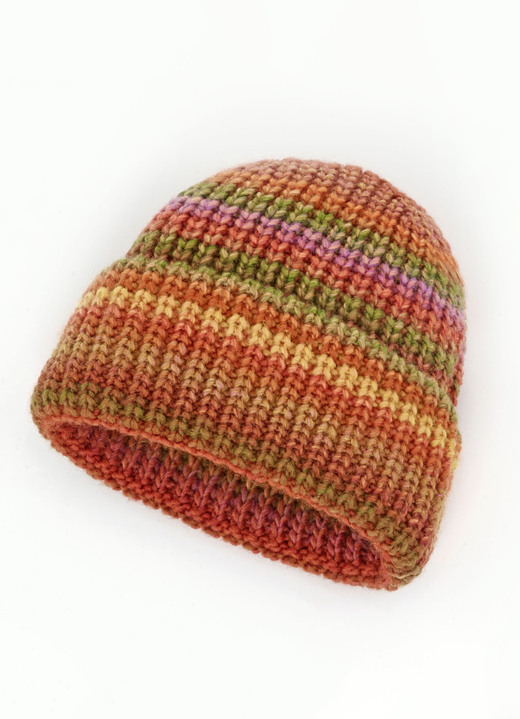 Mutsen & hoeden - Grofgebreide muts met een interessant ontwerp, in Farbe MULTICOLOR Ansicht 1