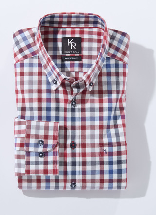 "King's Road" overhemd met button-down kraag in 4 kleuren