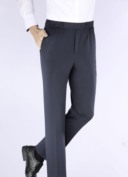 Broeken - Superstretch slip-on broek “Klaus Models” in 4 kleuren Broeken - Superstretch slip-on broek “Klaus Models” in 4 kleuren, in Größe 024 bis 060, in Farbe MARINE GEMÊLEERD