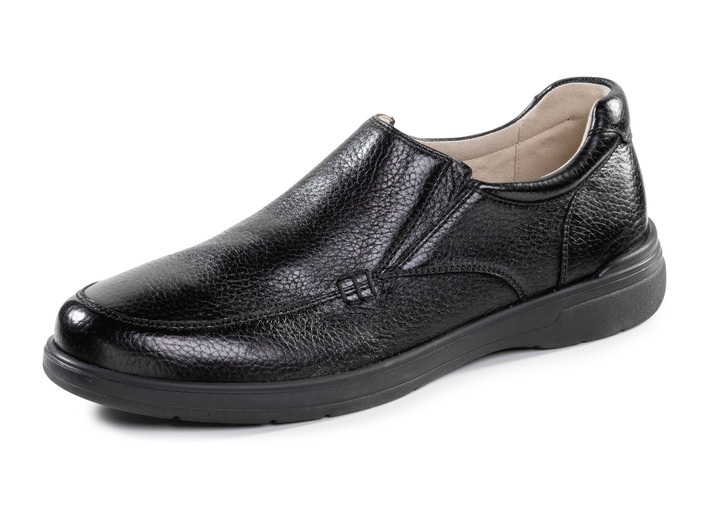 Instappers & veterschoenen - GINO GALANTE, klassieke herenpantoffels, gemaakt van hertenleer, in Größe 040 bis 045, in Farbe SCHWARZ Ansicht 1